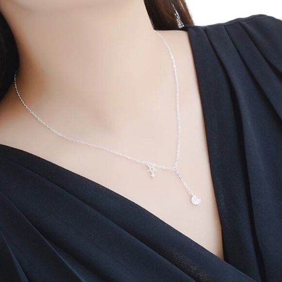 Moon & Star Pendant Necklace - Picture 2 of 4